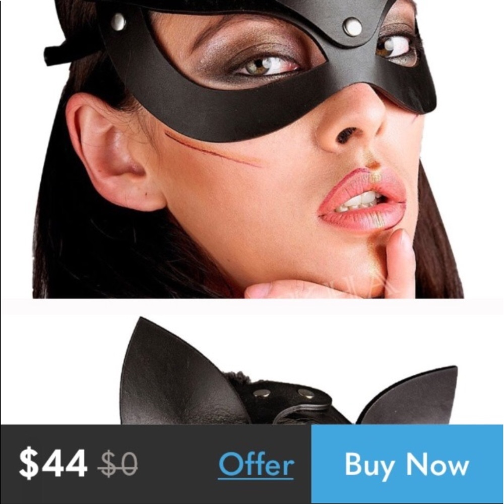 🌹Sexy Leather Cosplay Masquerade Party Eye Mask🌹 - Picture 16 of 16